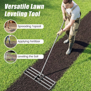 30 x 10 Inch Heavy Duty Lawn Level Tool with 69 Inch Handle-Silver view 7
