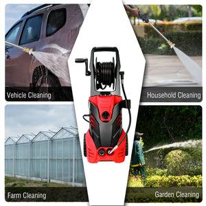 3000 PSI Electric High Pressure Washer With Patio Cleaner-Red view 5