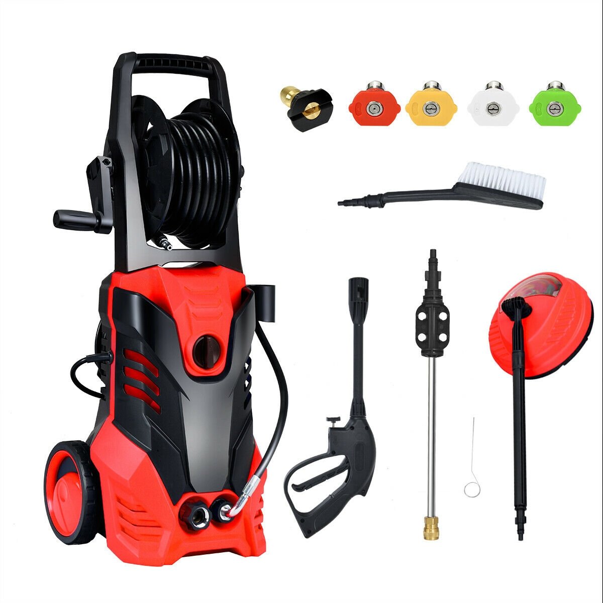 3000 PSI Electric High Pressure Washer With Patio Cleaner-Red view 6