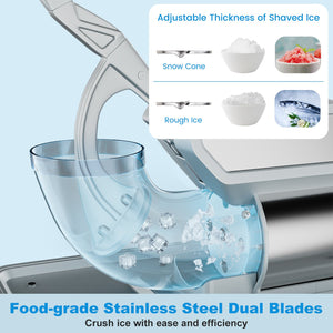 300W Commercial Ice Crusher with Dual Blades and Safety Switch-Gray view 5