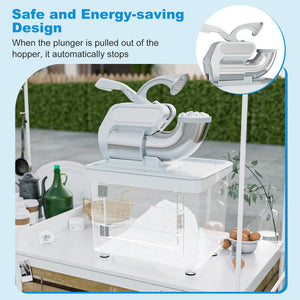 300W Commercial Ice Crusher with Dual Blades and Safety Switch-Gray view 9