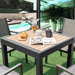 31.5-63 Inches Extendable Patio Table for 4-6 People-Natural view 2