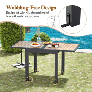 31.5-63 Inches Extendable Patio Table for 4-6 People-Natural view 9