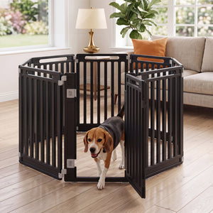 31.5 inches Height Indoor Outdoor Dog Playpen with 8 Panels-Black view 2