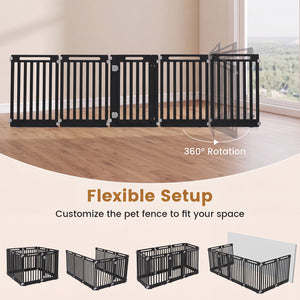 31.5 inches Height Indoor Outdoor Dog Playpen with 8 Panels-Black view 7