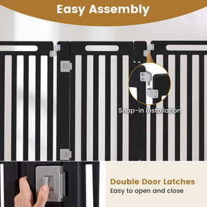 31.5 inches Height Indoor Outdoor Dog Playpen with 8 Panels-Black view 9