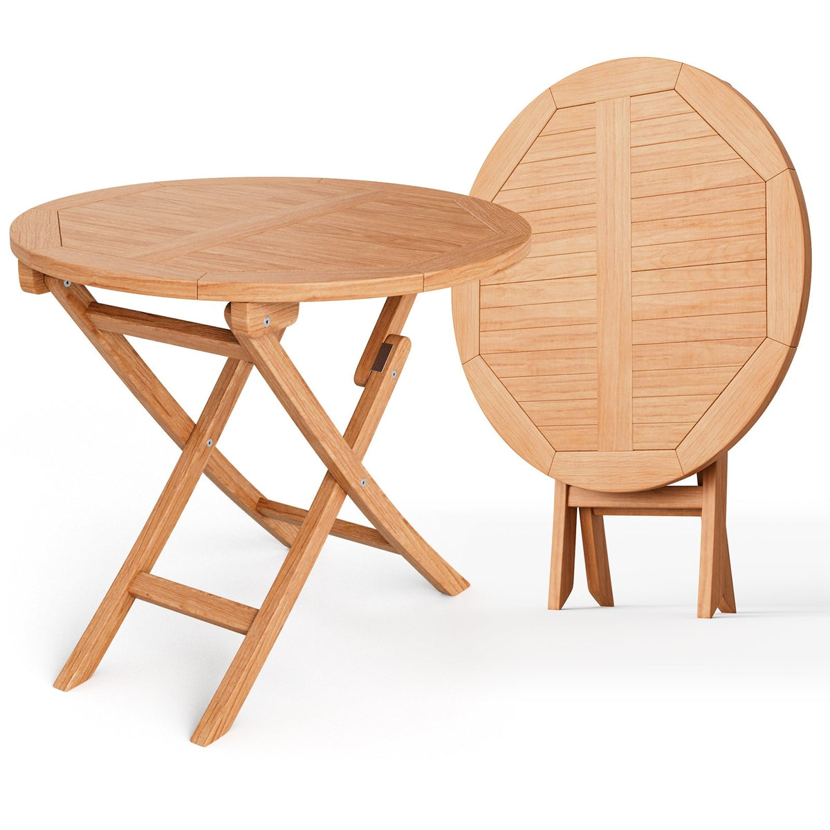 31.5 Inch Folding Patio Indonesia Teak Wood Round Coffee Table view 4