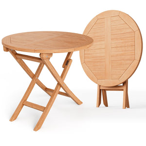 31.5 Inch Folding Patio Indonesia Teak Wood Round Coffee Table view 4