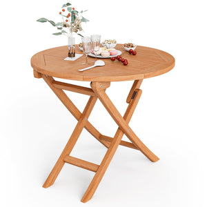 31.5 Inch Folding Patio Indonesia Teak Wood Round Coffee Table view 6