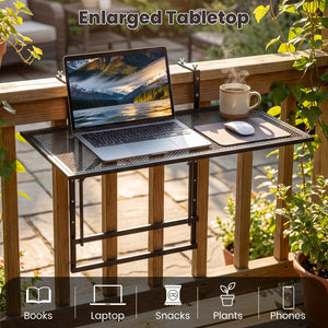 31.5 Inch Large Metal Folding Bar Table with 5-Position Adjustable Height view 7