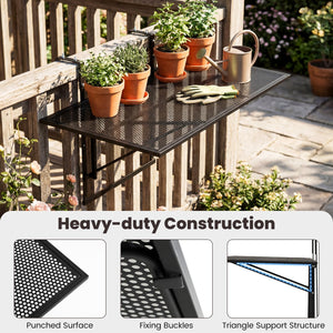 31.5 Inch Large Metal Folding Bar Table with 5-Position Adjustable Height view 8