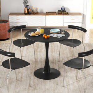 31.5 Inch Round Dining Table with Anti-Slip PP Ring-Black view 7