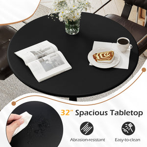 31.5 Inch Round Dining Table with Anti-Slip PP Ring-Black view 9