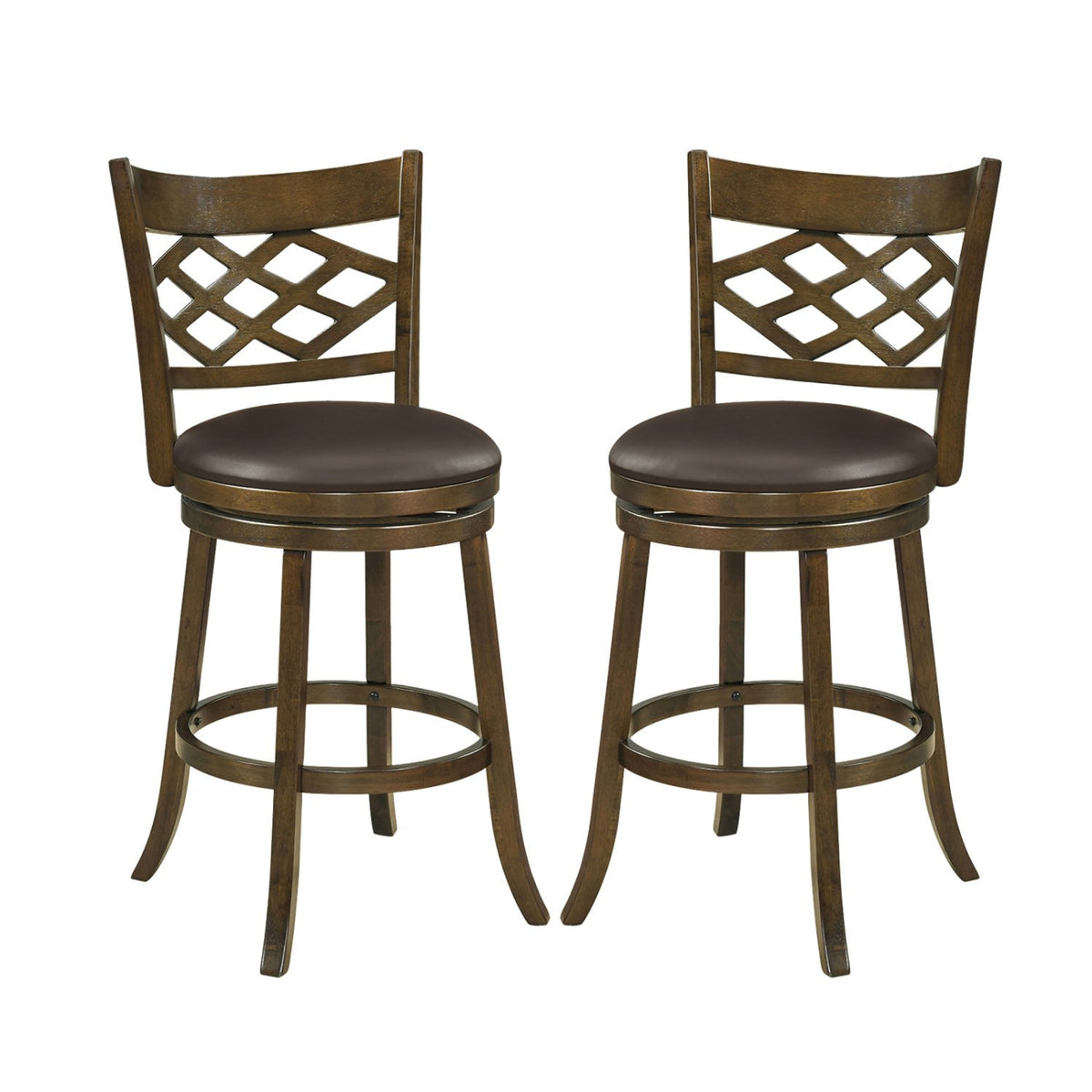 31 Inch Counter Height Bar Stools Set of 2 with Rubber Wood Frame-31 Inch