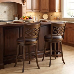 31 Inch Counter Height Bar Stools Set of 2 with Rubber Wood Frame-31 Inch view 3