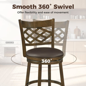 31 Inch Counter Height Bar Stools Set of 2 with Rubber Wood Frame-31 Inch view 7