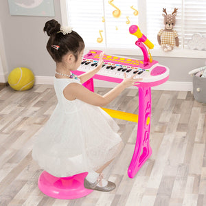31-Key Kids Piano Keyboard Toy with Microphone and Multiple Sounds for Age 3+-Pink view 6
