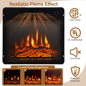 32 Inch 1400W Electric TV Stand Fireplace with Shelf-Natural view 7