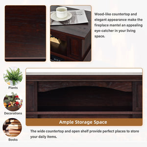 32 Inch 1400W Electric TV Stand Fireplace with Shelf-Natural view 8