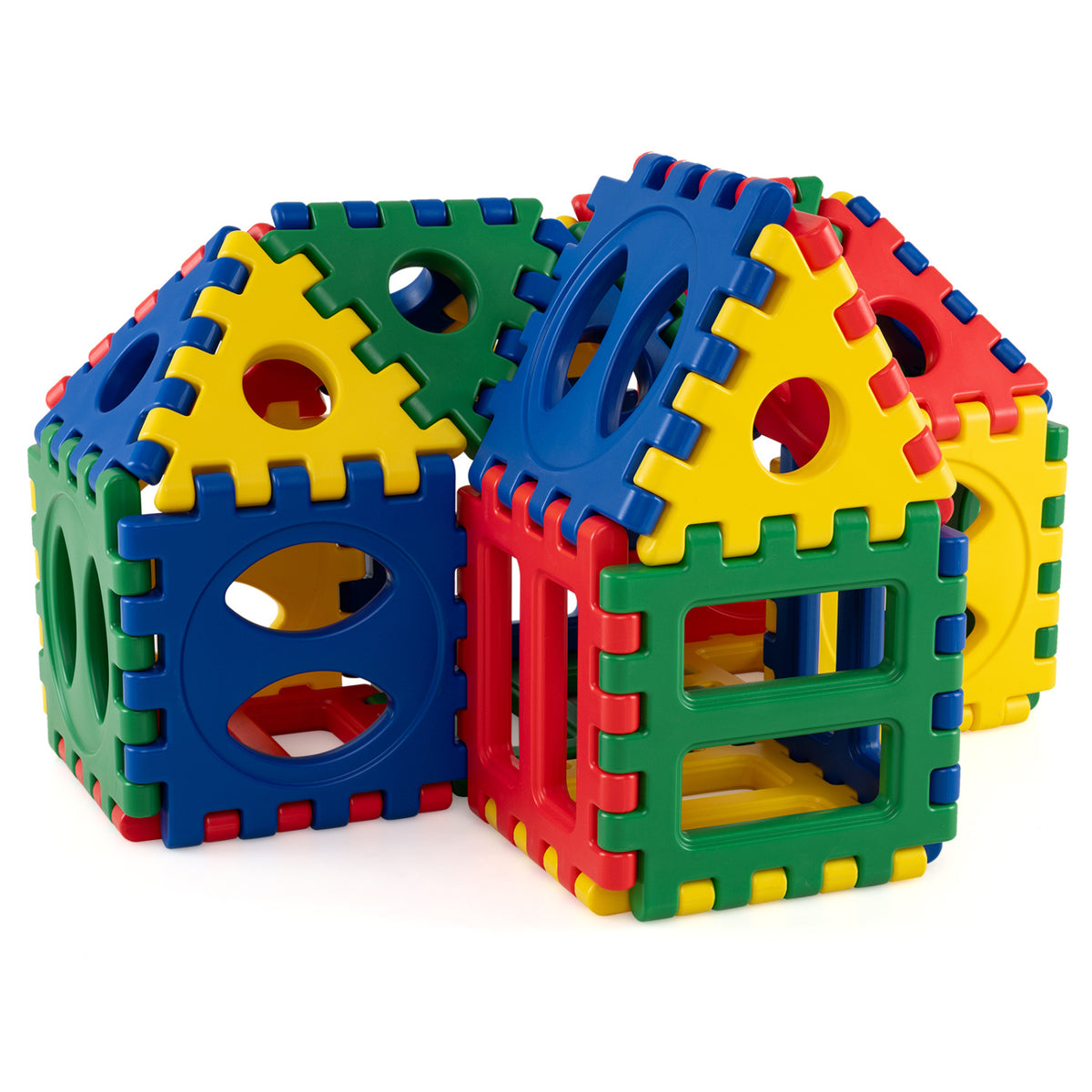 32-Piece Oversized Waffle Block Set with 10 Ocean Balls Easy-to-Use Grid Building Toys view 6