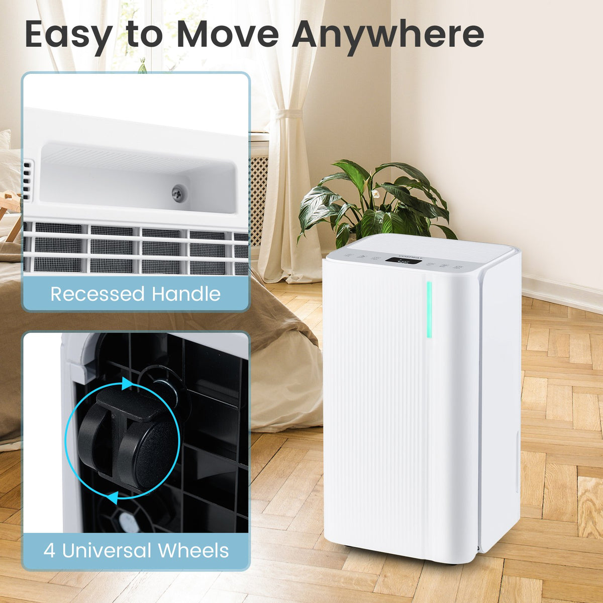 32 Pints 2000 Sq.ft Portable Dehumidifier for Home and Basement-White view 5