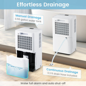 32 Pints 2000 Sq.ft Portable Dehumidifier for Home and Basement-White view 7