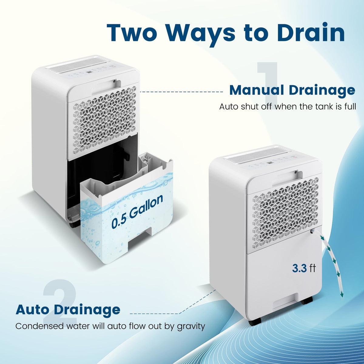 32 Pints/Day Portable Quiet Dehumidifier for Rooms up to 2500 Sq. Ft-Yellow view 7