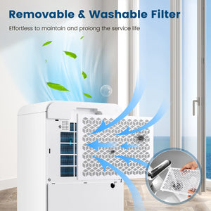32 Pints/Day Portable Quiet Dehumidifier for Rooms up to 2500 Sq. Ft-Yellow view 8