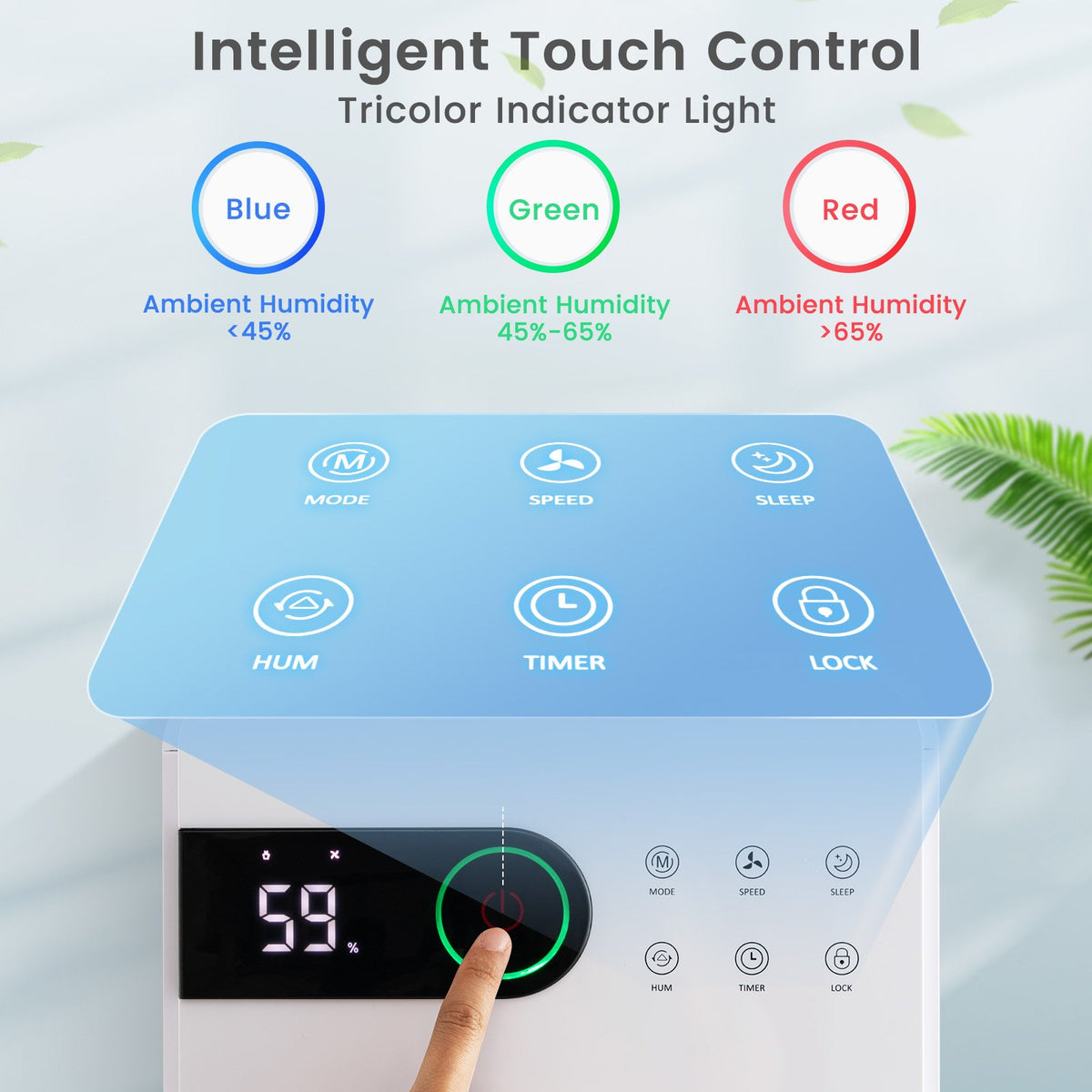 32 Pints Dehumidifier with Sleep Mode and 24H Timer for Home Basement-White view 3