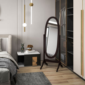 Floor Standing Mirror Full Length Mirror with Adjustable Angle Oval Frame for Dressing Room Bedroom Living – view 12