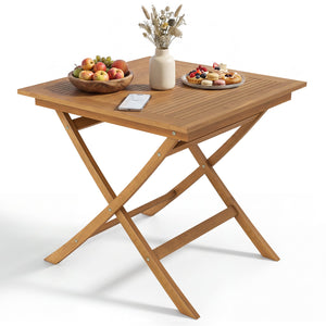 32-Inch Square Solid Teak Wood Patio Dining Table for 4