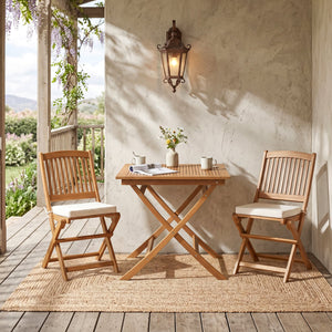 32-Inch Square Solid Teak Wood Patio Dining Table for 4 view 3