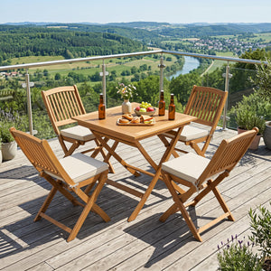 32-Inch Square Solid Teak Wood Patio Dining Table for 4 view 6