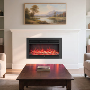 33/36-Inch Electric Fireplace Insert 750W/1500W Recessed Fireplace Heater-1500W view 2