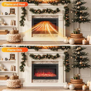 33/36-Inch Electric Fireplace Insert 750W/1500W Recessed Fireplace Heater-1500W view 9