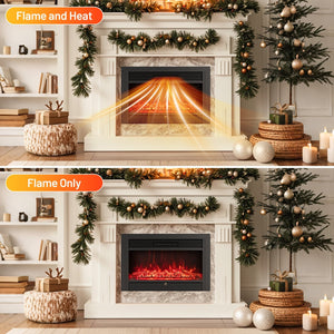 33/36-Inch Electric Fireplace Insert 750W/1500W Recessed Fireplace Heater-750W view 9