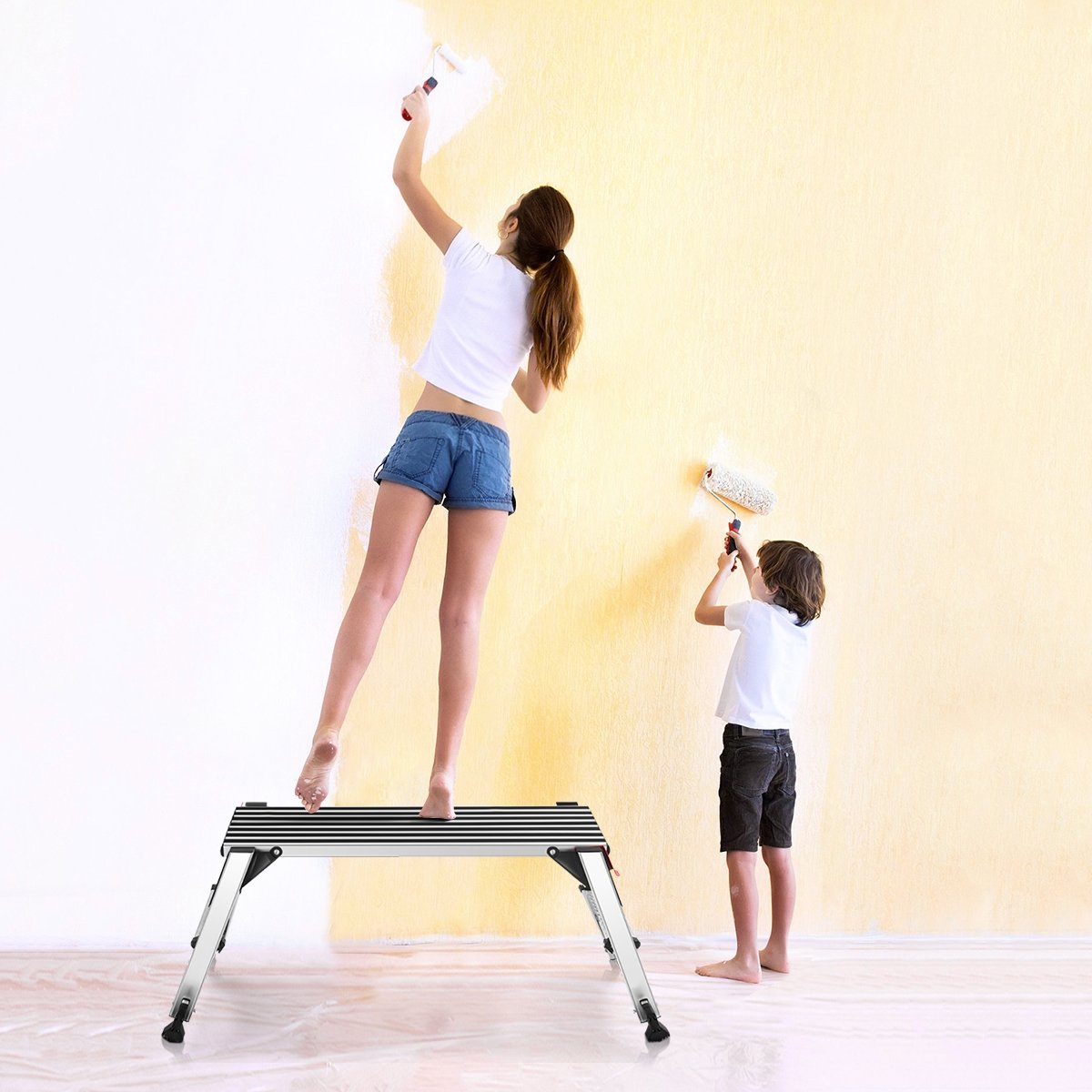 330 lbs Aluminum Folding Non-slip Drywall Step Stool Ladder view 7