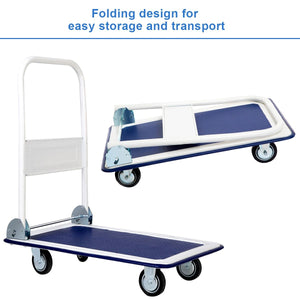 330 lbs Platform Cart Dolly Foldable Warehouse Push Hand Truck view 8