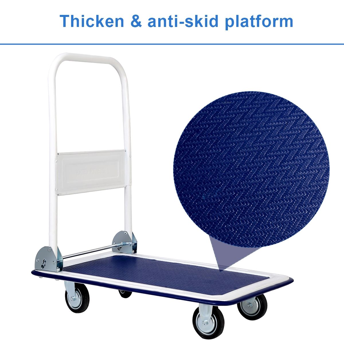330 lbs Platform Cart Dolly Foldable Warehouse Push Hand Truck view 9