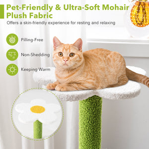 34.5 Inch 4-Tier Cute Cat Tree with Jingling Balls and Condo-Blue view 9