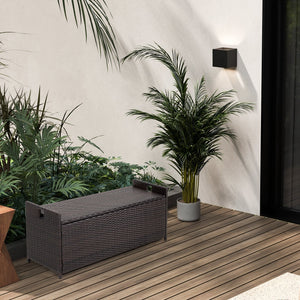 34 Gallon Patio Storage Bench with Seat Cushion and Zippered Liner view 3