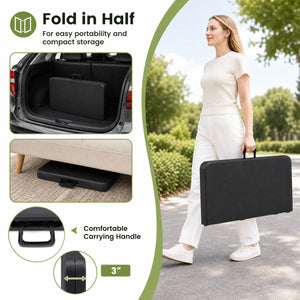 34 Inch Square Foldable Card Table with Carrying Handle-Black view 9
