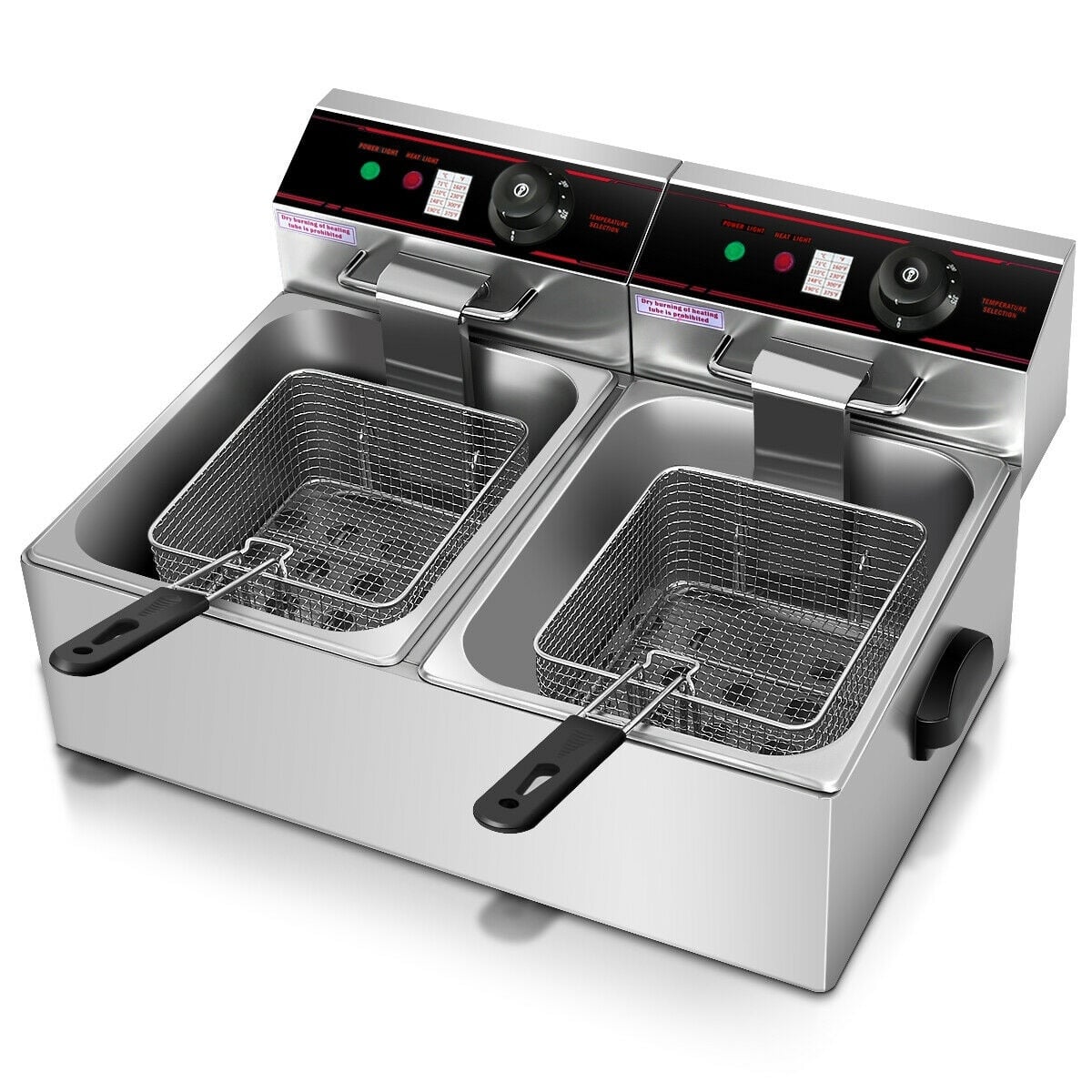 3400W Dual Tank Electric Countertop Deep Fryer view 3