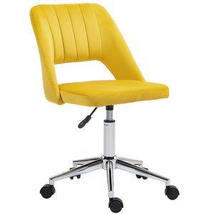 Mid Back Office Chair Velvet Fabric Swivel Scallop Shape Computer Desk Chair, Green – view 22