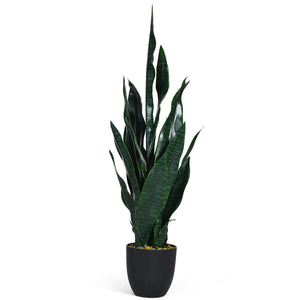 35.5 Inch, Indoor-Outdoor Artificial Fake Snake Plant