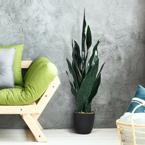 35.5 Inch, Indoor-Outdoor Artificial Fake Snake Plant view 2