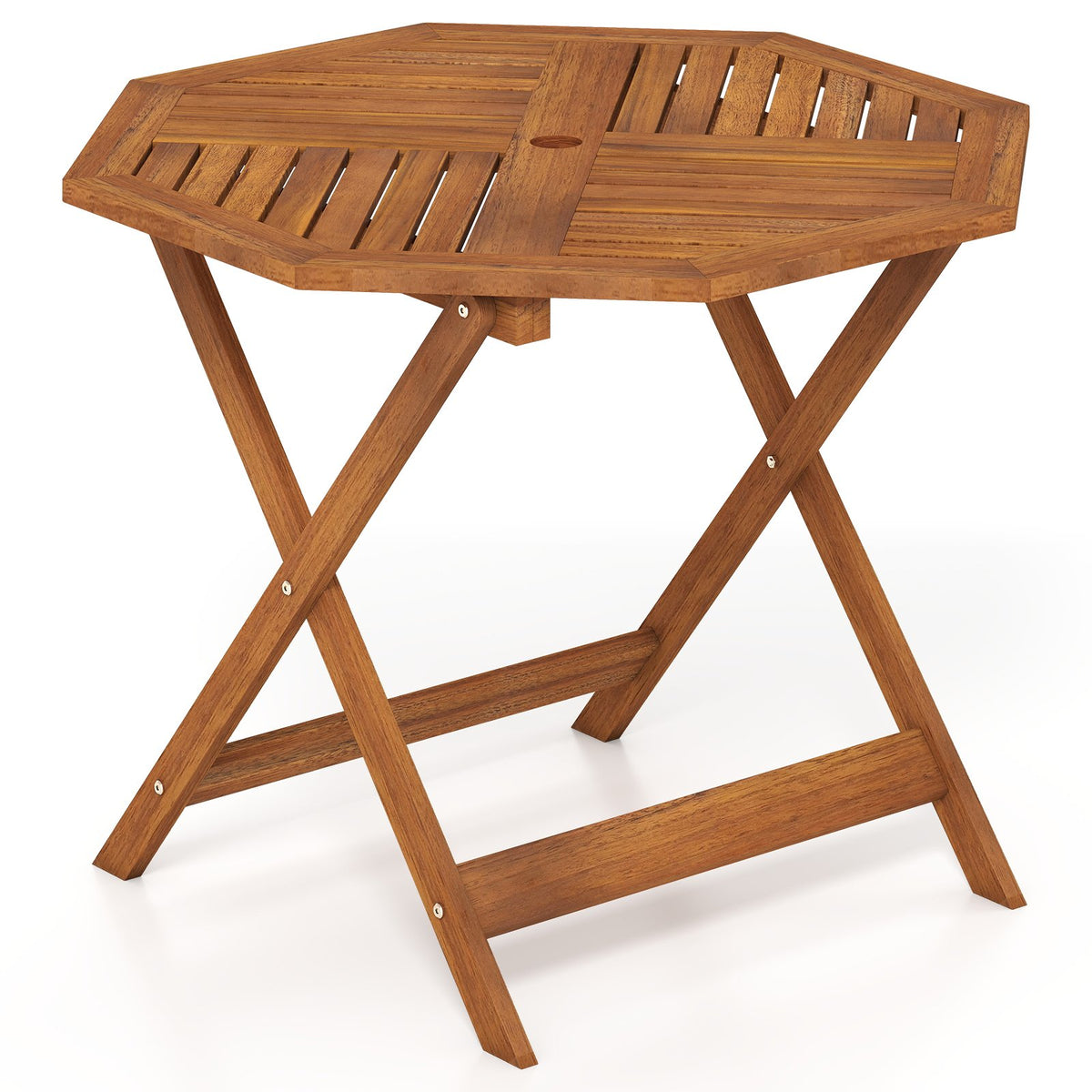 35.5 Inch Solid Wood Patio Dining Table Octagon Table with 1.97 Inch Umbrella Hole view 4