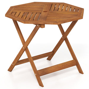35.5 Inch Solid Wood Patio Dining Table Octagon Table with 1.97 Inch Umbrella Hole view 4