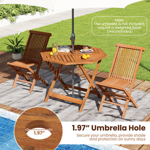 35.5 Inch Solid Wood Patio Dining Table Octagon Table with 1.97 Inch Umbrella Hole view 6