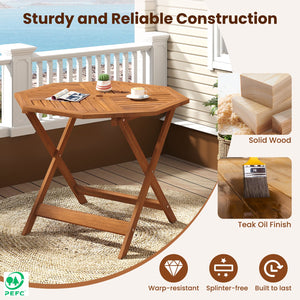35.5 Inch Solid Wood Patio Dining Table Octagon Table with 1.97 Inch Umbrella Hole view 7